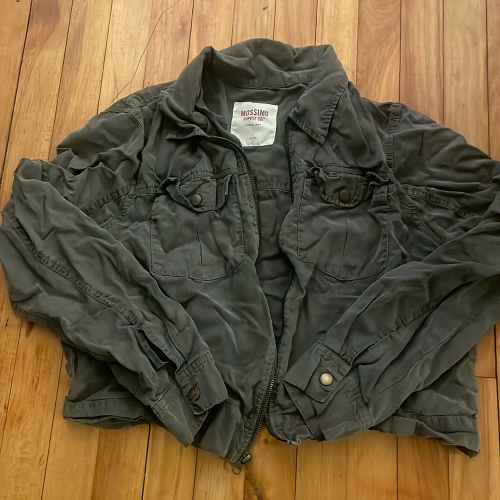 Army green moto jacket from target mossimo Large